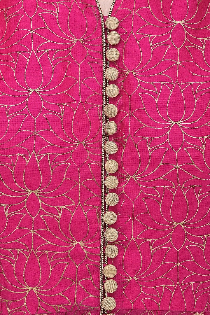 Hot pink chanderi cape with pallazo available only at Pernia's Pop Up Shop.