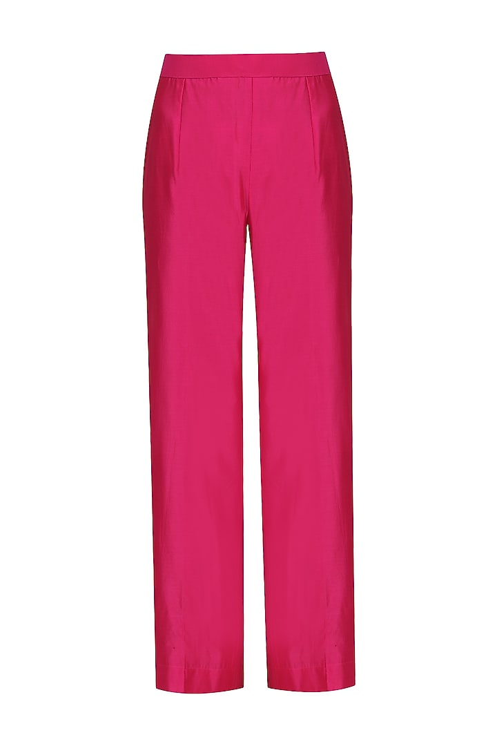 Hot pink chanderi cape with pallazo available only at Pernia's Pop Up Shop.