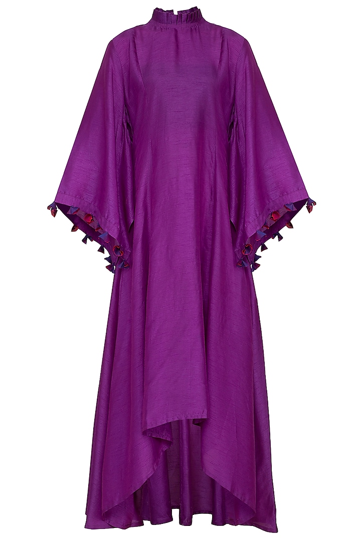 Purple Flared Kaftan Midi Dress by Swati Jain