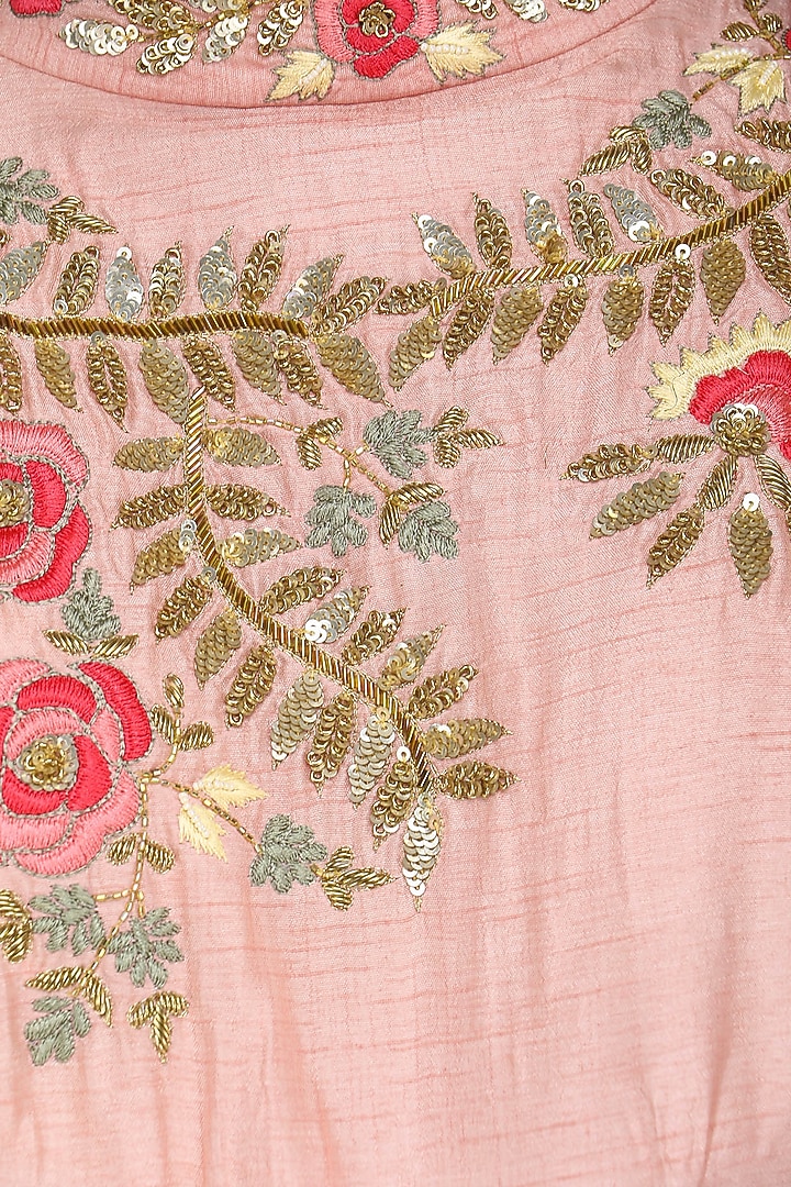 Pink floral print anarkali gown available only at Pernia's Pop Up Shop.
