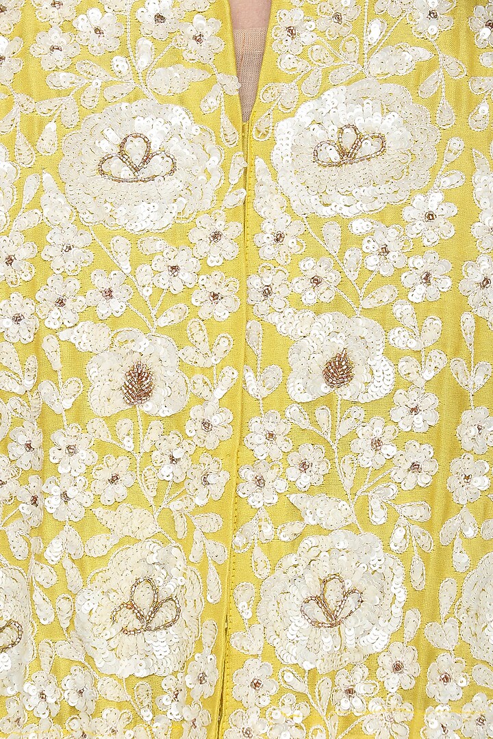Yellow embellished anarkali gown available only at Pernia's Pop Up Shop.