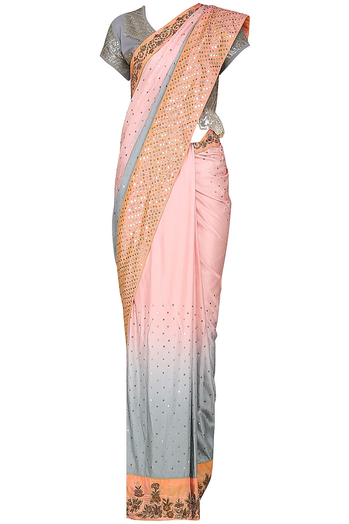Pink Embroidered Saree by Swati Jain