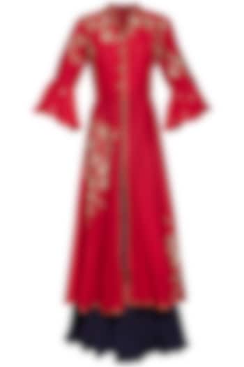 Red embroidered kurta with inner available only at Pernia's Pop Up Shop.