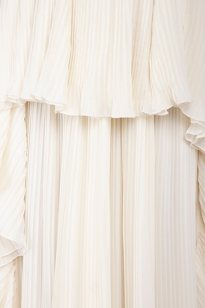 Ivory pleated frill gown by Swatee Singh at Pernia's Pop Up Shop