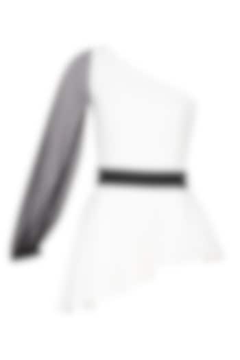 Ivory asymmetrical one shoulder top by Swatee Singh at Pernia's Pop Up Shop