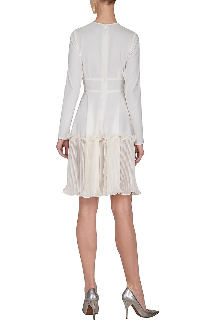 Ivory textured frill Vacation Dress by Swatee Singh at Pernia's Pop Up Shop