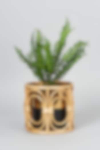 Beige Cane Handmade Planter by SYMETTRY