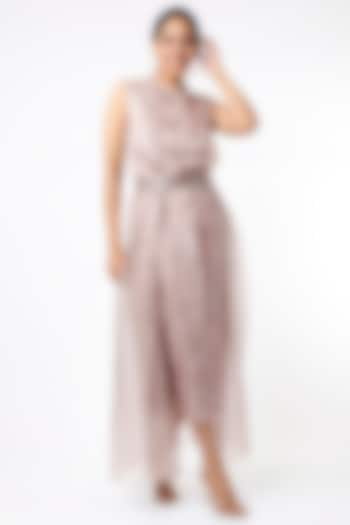 Light Mauve Hand-Pintucked Dress by Synonym at Pernia's Pop Up Shop