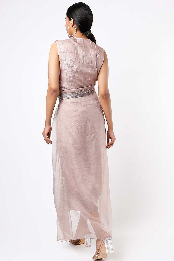 Light Mauve Hand-Pintucked Vacation Dress by Synonym at Pernia's Pop Up Shop