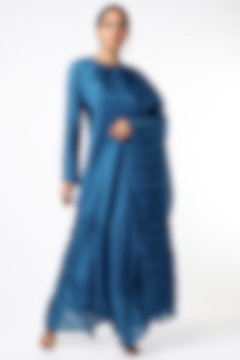Cobalt Blue Embroidered Kaftan Dress by Synonym