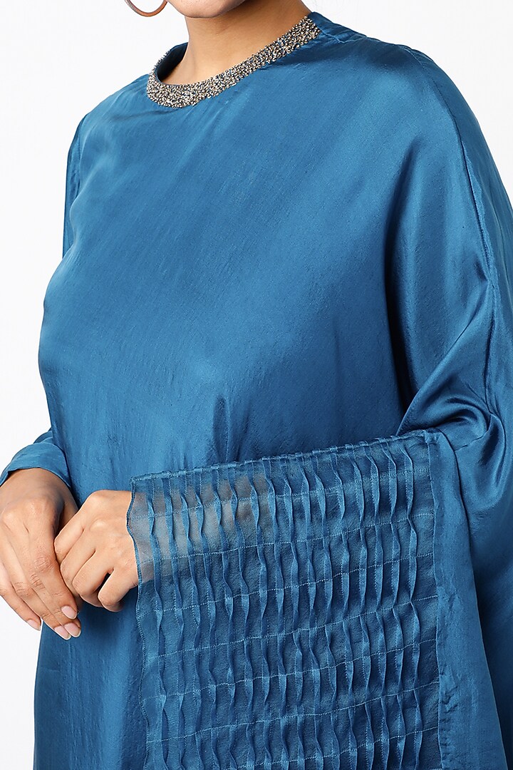 Cobalt Blue Embroidered Kaftan Vacation Dress by Synonym at Pernia's Pop Up Shop