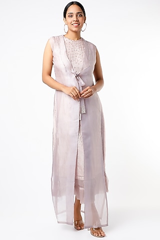 Soft Lavender Dress With Jacket by Synonym
