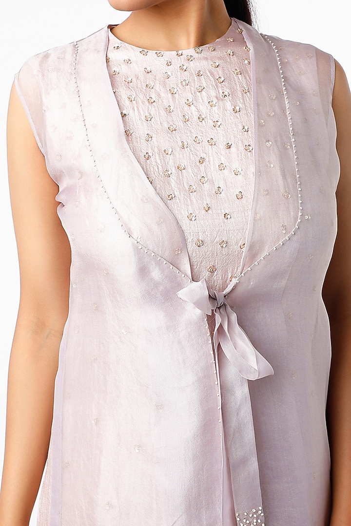 Soft Lavender Vacation Dress With Jacket by Synonym at Pernia's Pop Up Shop