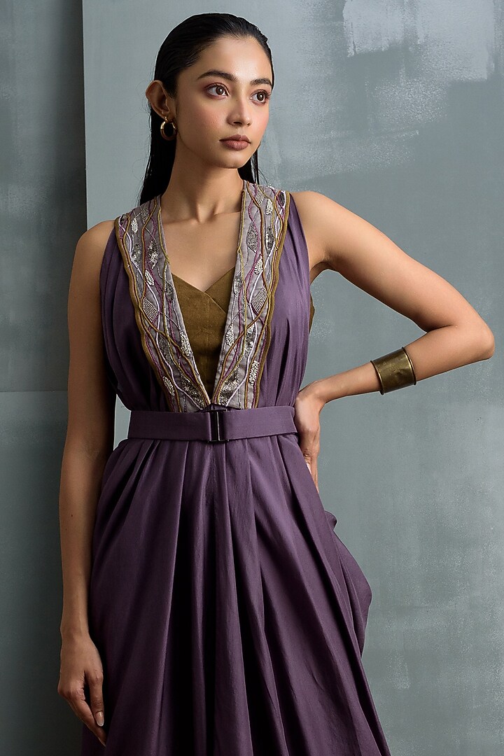 Purple Sage Habutai Silk Pant Set by Synonym at Pernia's Pop Up Shop