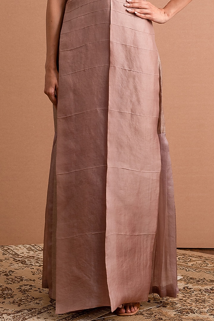 Blush Peach Embroidered Cape Set by Synonym at Pernia's Pop Up Shop