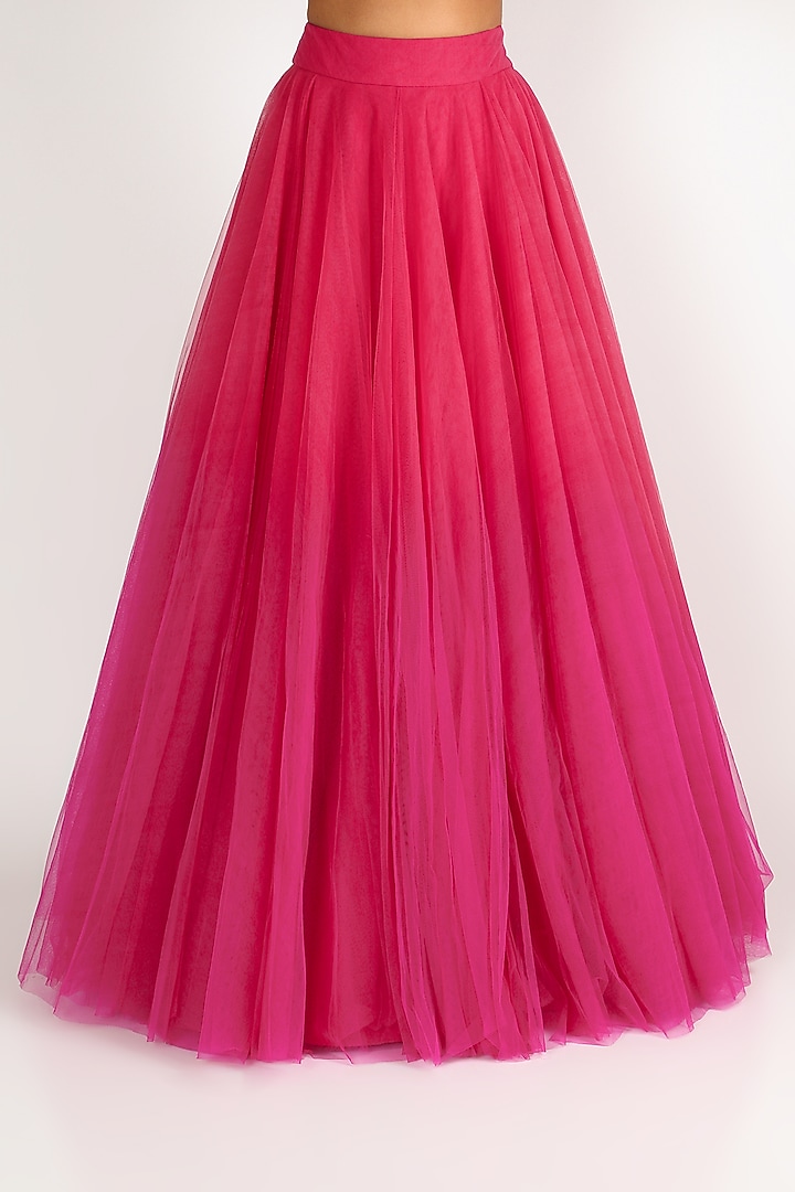 Fuchsia Tulle Skirt Set by SHRIYA SOM at Pernia's Pop Up Shop
