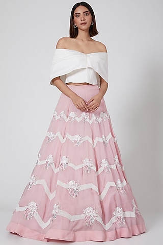 Ivory Butterfly Draped Blouse by SHRIYA SOM