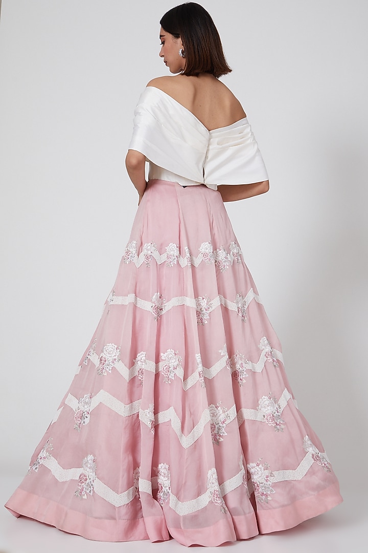 Ivory Butterfly Draped Blouse by SHRIYA SOM at Pernia's Pop Up Shop