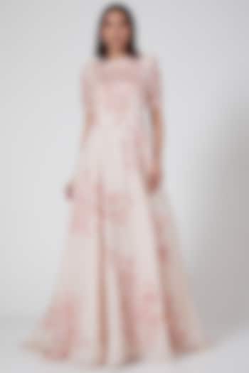 Blush Pink Floral Gown by SHRIYA SOM