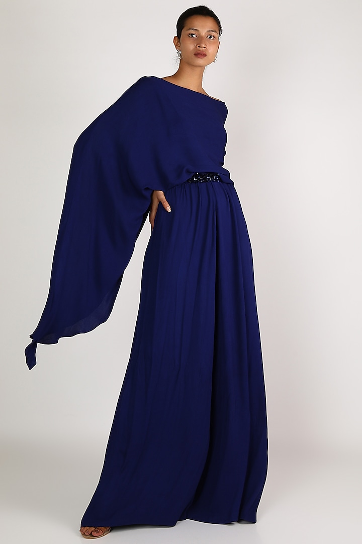 Cobalt Blue One Shoulder Jumpsuit Design by Shriya Som at Pernia's Pop ...