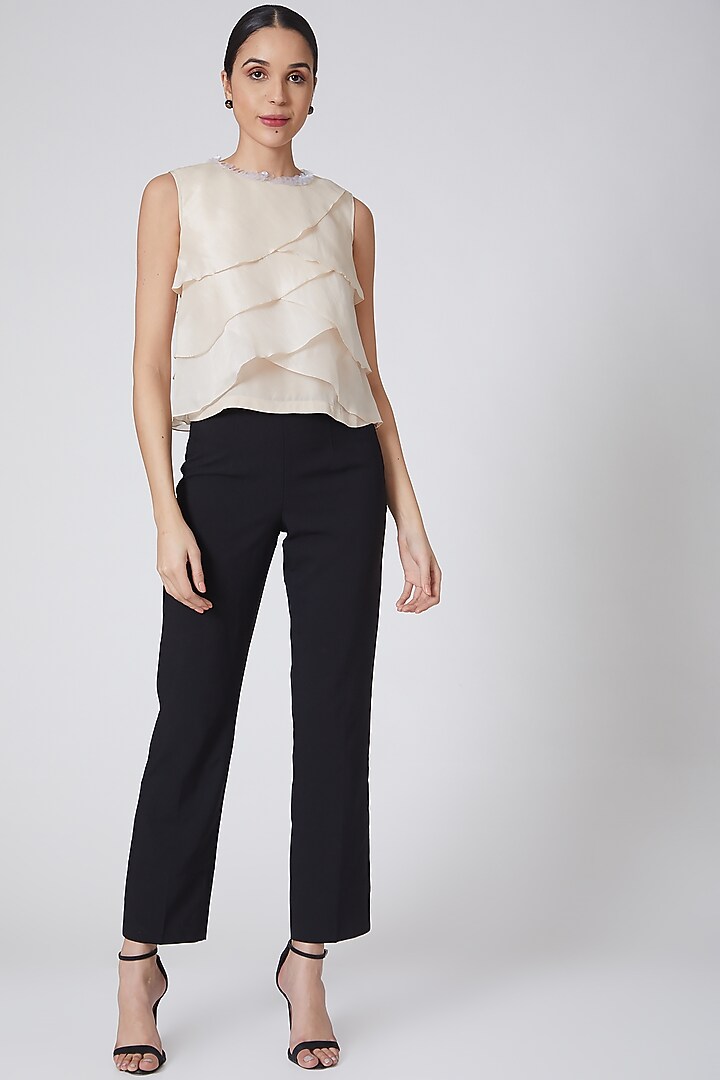 Peach Top With Layers by SHRIYA SOM at Pernia's Pop Up Shop