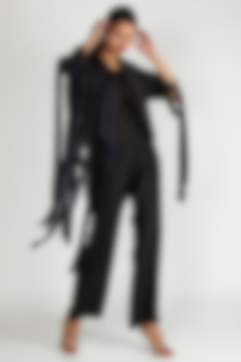 Black Cropped Jacket by SHRIYA SOM at Pernia's Pop Up Shop