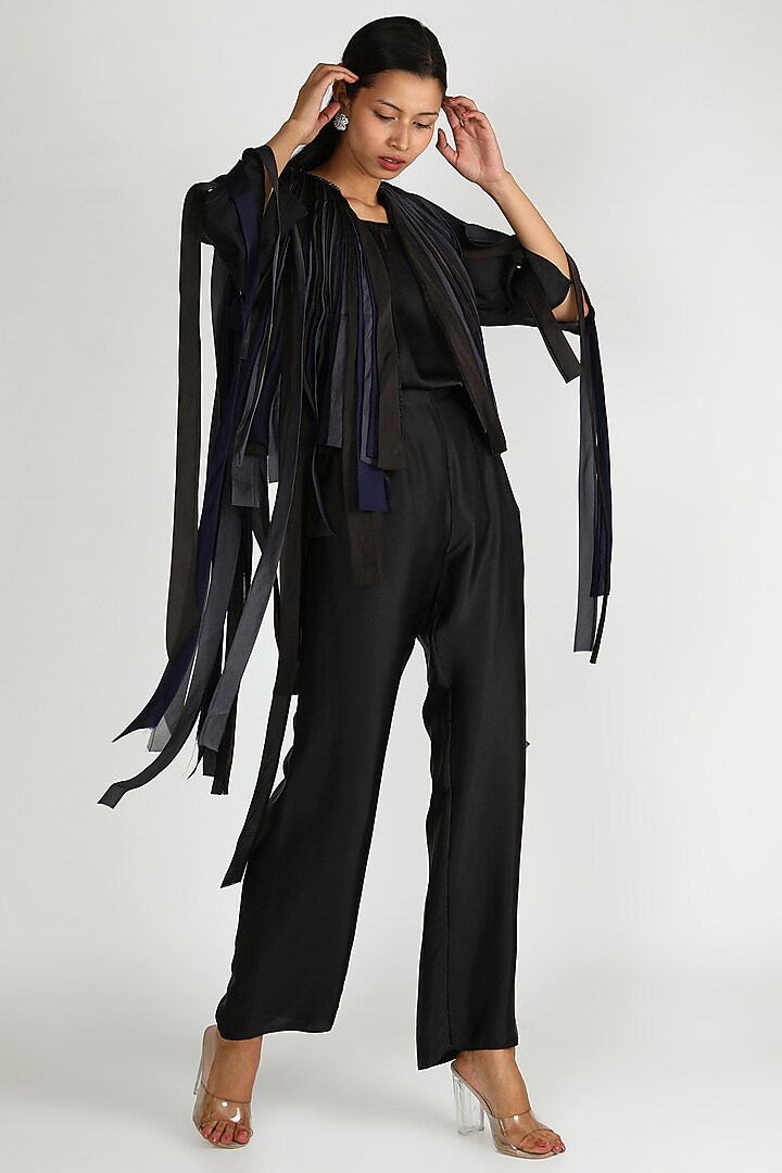 Black Cropped Jacket by SHRIYA SOM at Pernia's Pop Up Shop