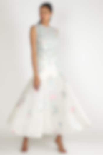 White Floral Embroidered Dress by SHRIYA SOM