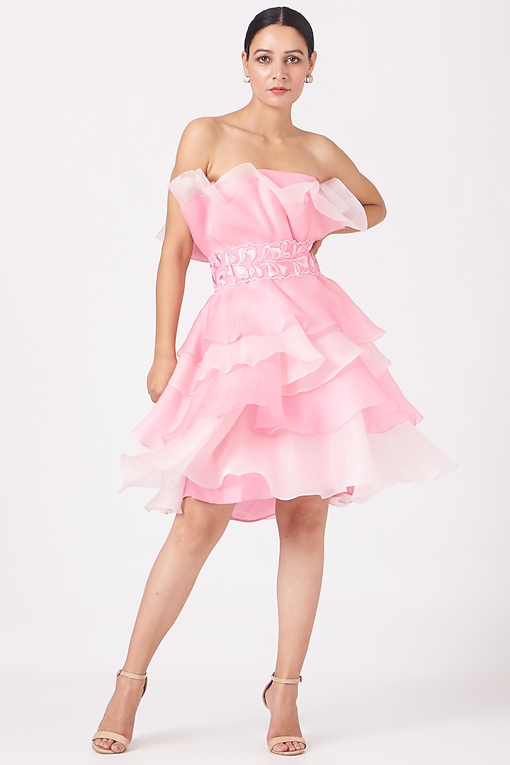 Blush Pink Organza Dress by SHRIYA SOM