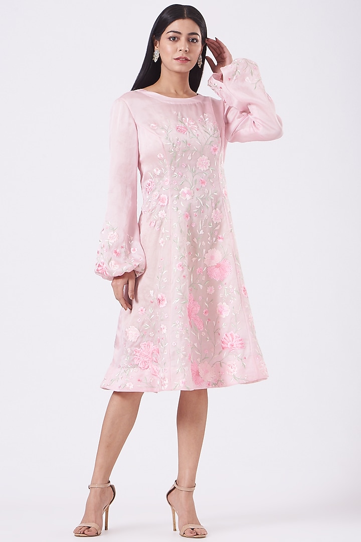 Blush Pink Embroidered Dress by SHRIYA SOM