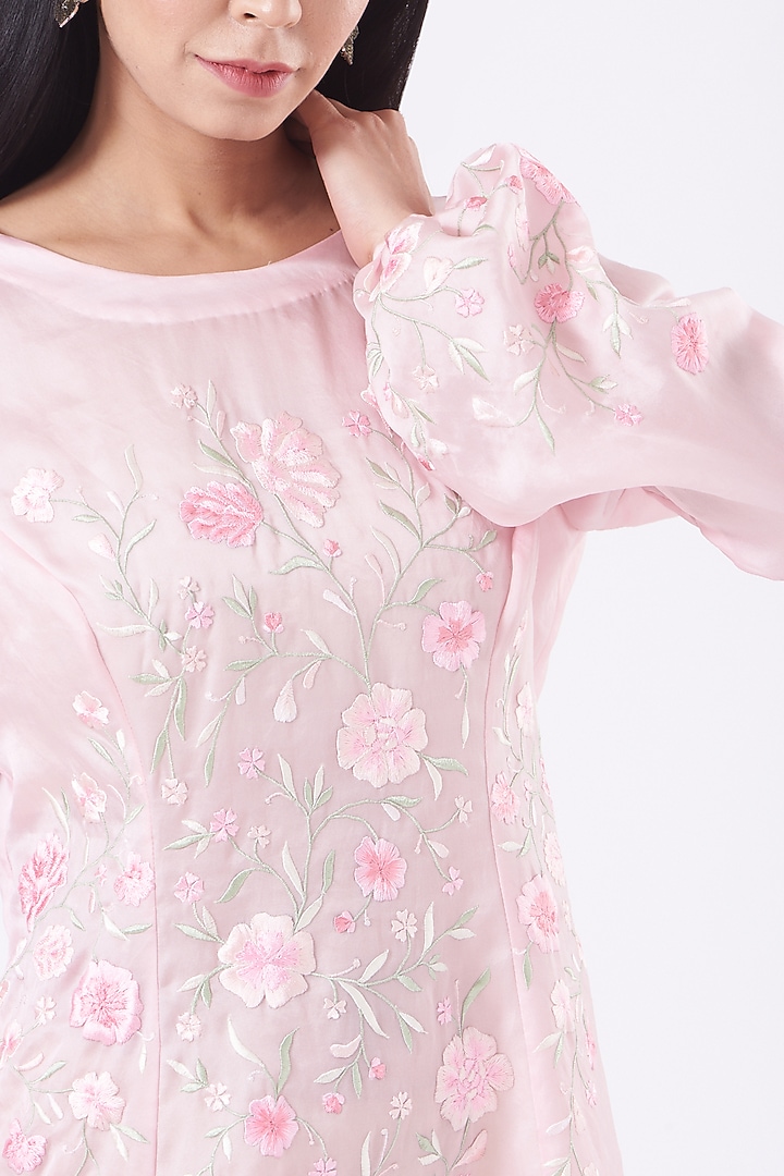 Blush Pink Embroidered Cocktail Dress by SHRIYA SOM at Pernia's Pop Up Shop