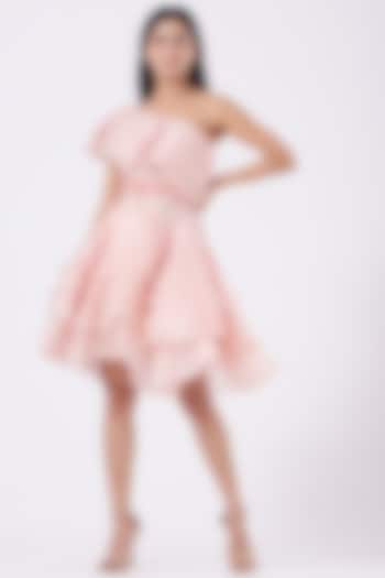 Blush Pink One-Shoulder Dress by SHRIYA SOM