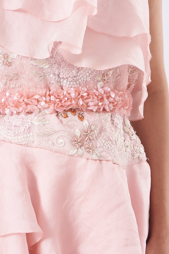 Blush Pink One-Shoulder Party Wear Dress by SHRIYA SOM at Pernia's Pop Up Shop