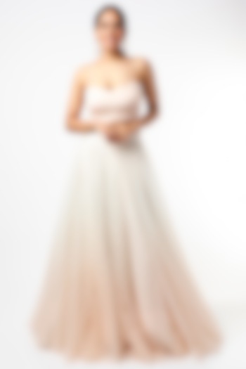 Blush Pink Crepe Corset by SHRIYA SOM at Pernia's Pop Up Shop