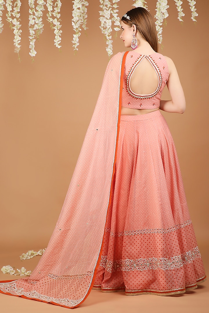 Onion Pink Chanderi Wedding Lehenga Set by Taara at Pernia's Pop Up Shop