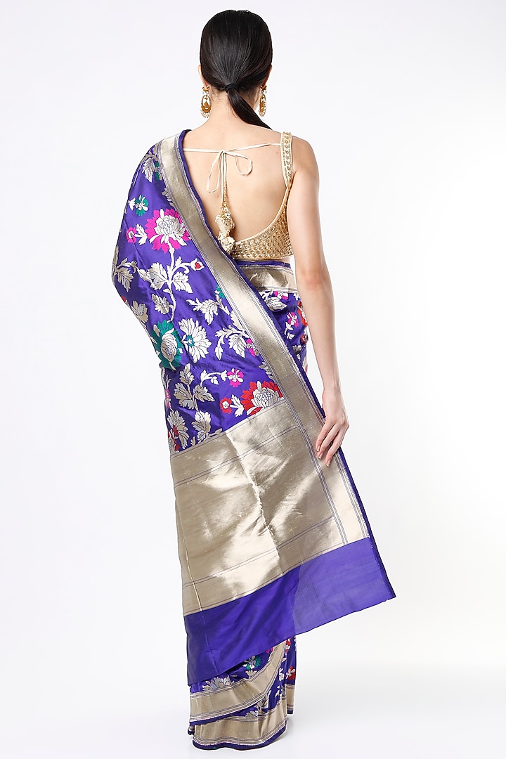 Purple Katan Silk Patola Wedding Saree Set by Taba Kashi By Artika Shah at Pernia's Pop Up Shop