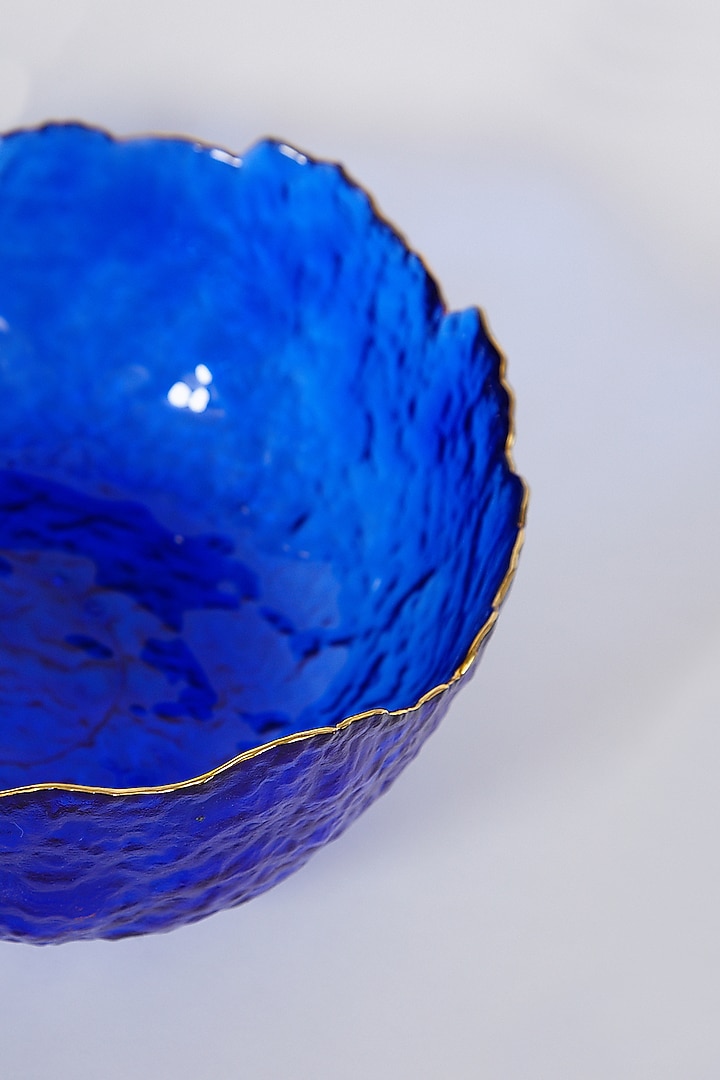 Blue Glass Asymmetrical Dessert Bowl by Table Manners at Pernia's Pop Up Shop
