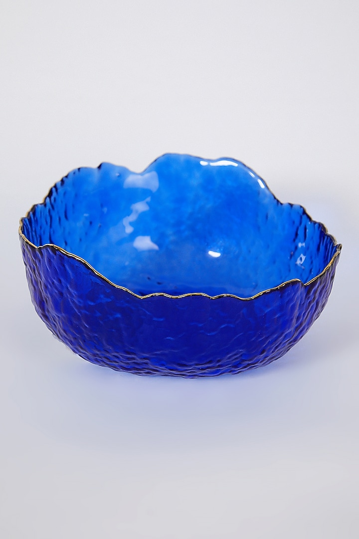 Blue Glass Asymmetrical Serving Bowl by Table Manners at Pernia's Pop Up Shop