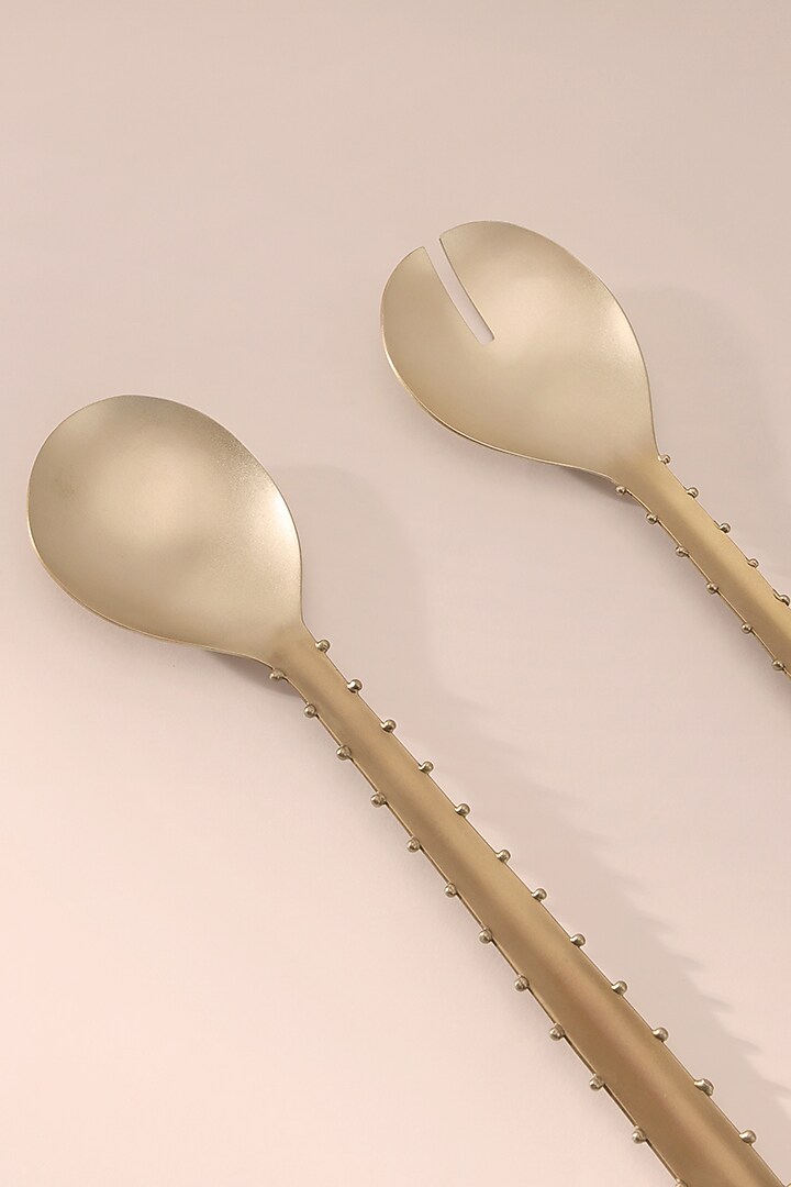 Gold Brass Serving Spoon Set by Table Manners at Pernia's Pop Up Shop