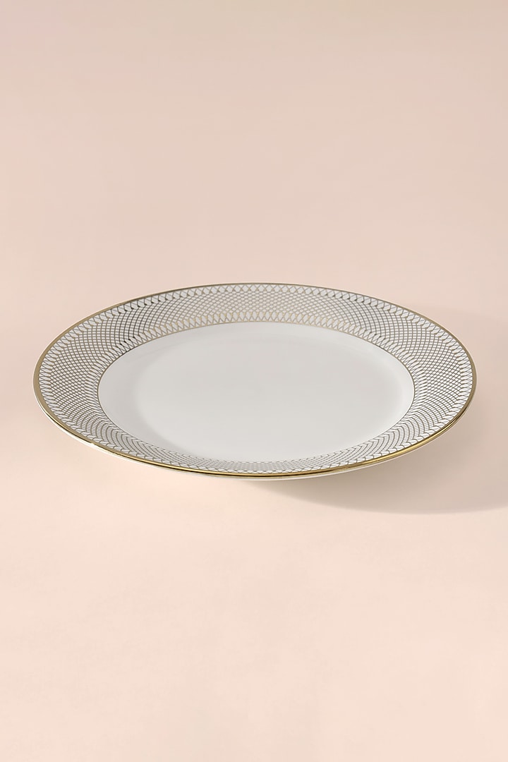 Gold & White Bone China Plate by Table Manners at Pernia's Pop Up Shop
