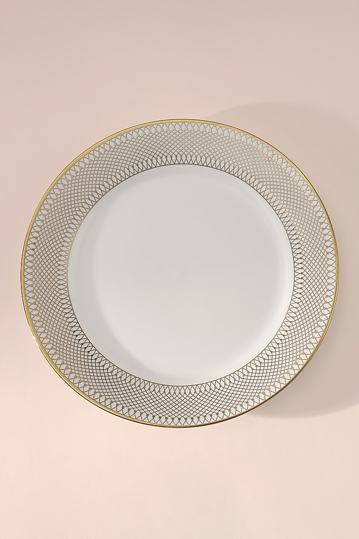 Gold & White Bone China Plate by Table Manners at Pernia's Pop Up Shop