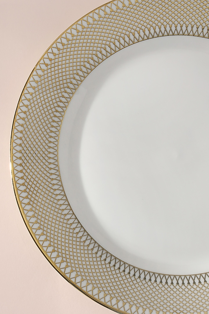 Gold & White Bone China Plate by Table Manners at Pernia's Pop Up Shop