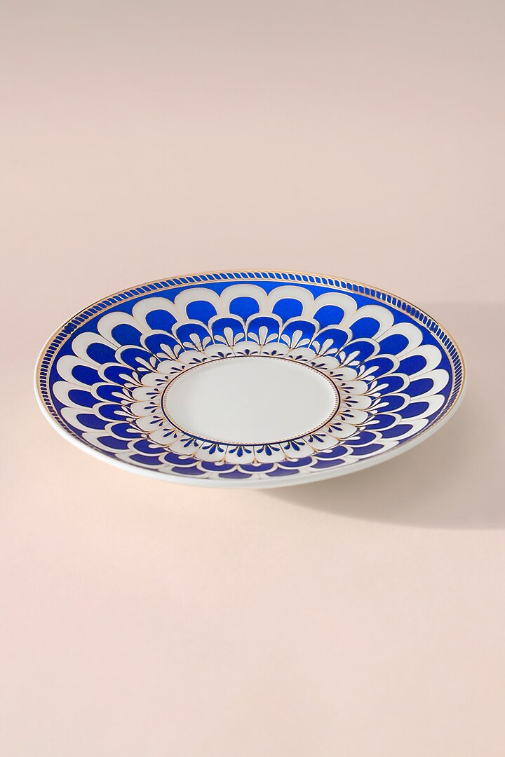 Blue & White Bone China Cup With Saucer (Set of 1 Cup and Saucer) by Table Manners at Pernia's Pop Up Shop