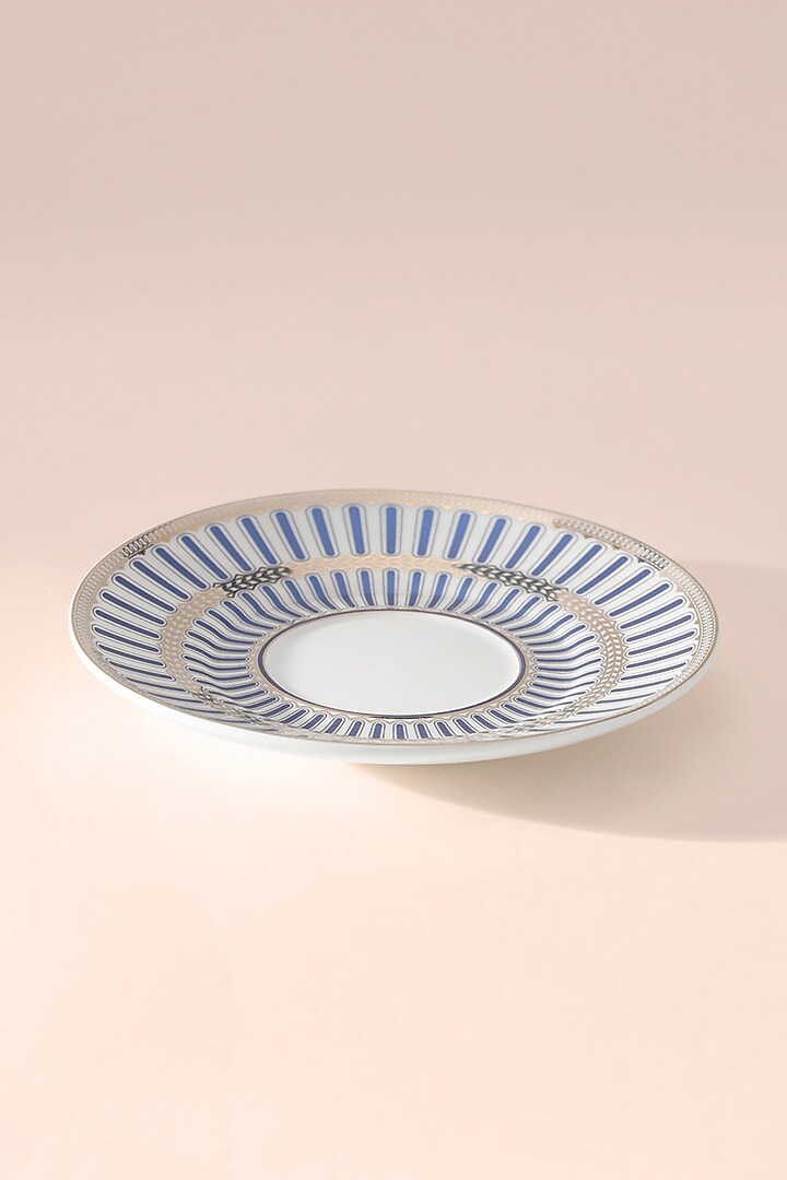 Blue & White Bone China Cup With Saucer (Set of 1 Cup and Saucer) by Table Manners at Pernia's Pop Up Shop