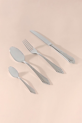 Silver Stainless Steel Cutlery Set by Table Manners