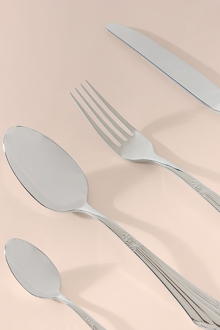 Silver Stainless Steel Cutlery Set by Table Manners at Pernia's Pop Up Shop