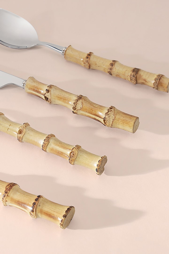 Brown & Silver Stainless Steel Cutlery Set by Table Manners at Pernia's Pop Up Shop