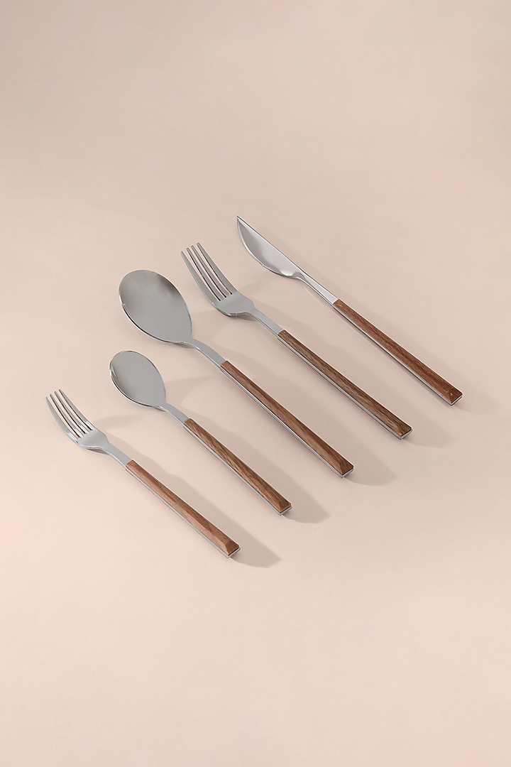 Brown & Silver Stainless Steel Cutlery Set by Table Manners