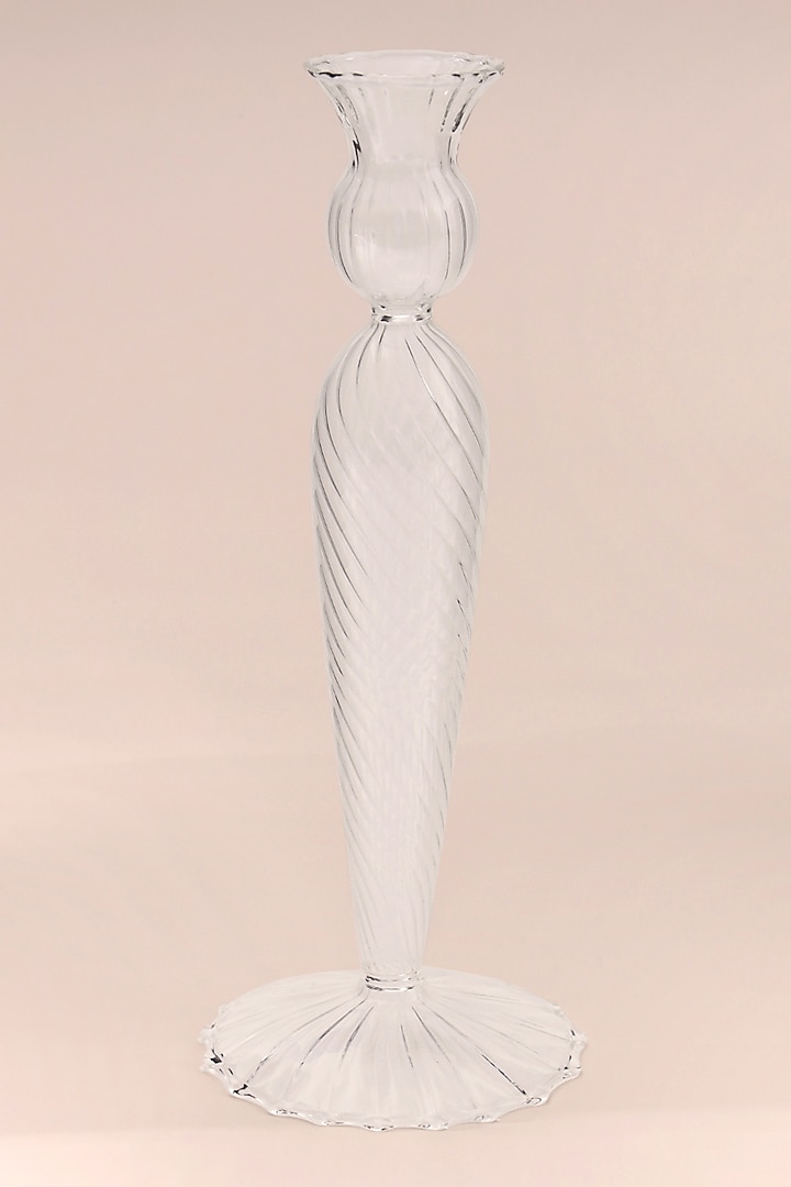 White Glass Candle Holder by Table Manners at Pernia's Pop Up Shop