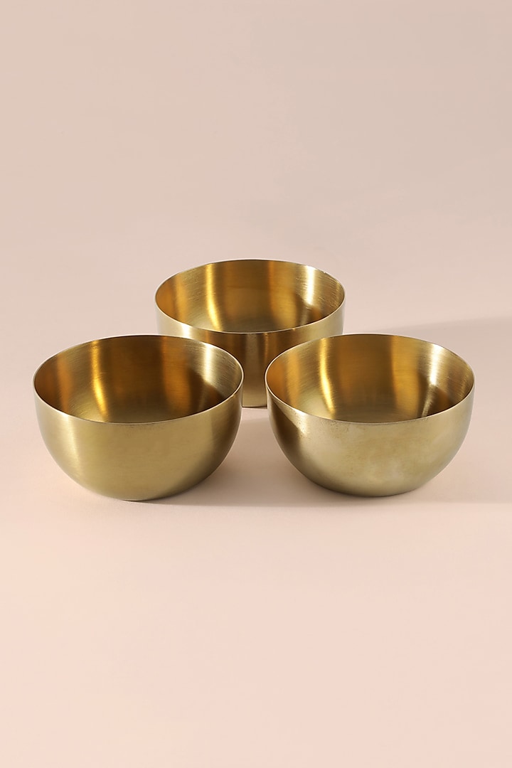 Gold Brass Bowl Set by Table Manners